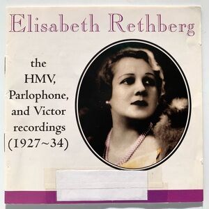 Elisabeth Rethberg Complete HMV Parlophone Victor Recordings 2 CD 754238101427